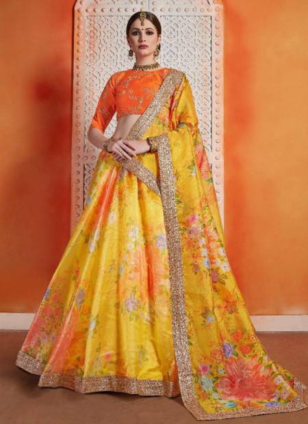 Yellow ARYA FLORALS VOL 3 Art Silk Heavy Festive Wedding Wear Fancy Lehenga Choli Collection 2403